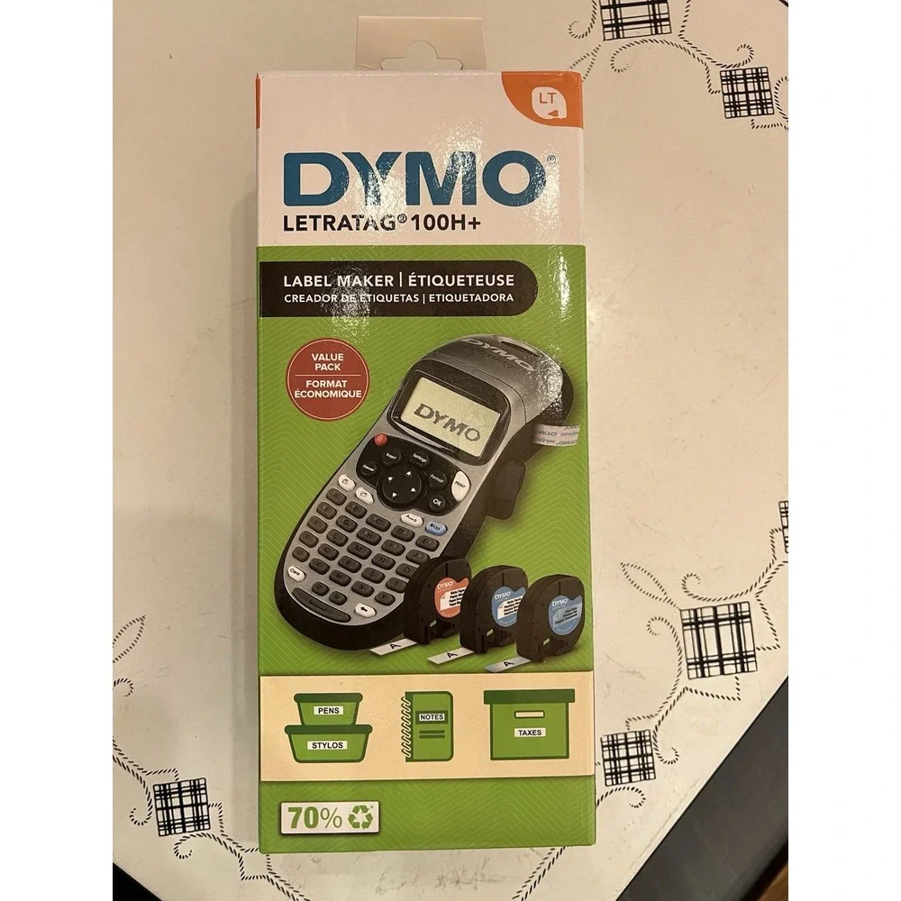 DYMO Letratag 100H+ Portable Printer Handheld Label Maker Black & Silver New
